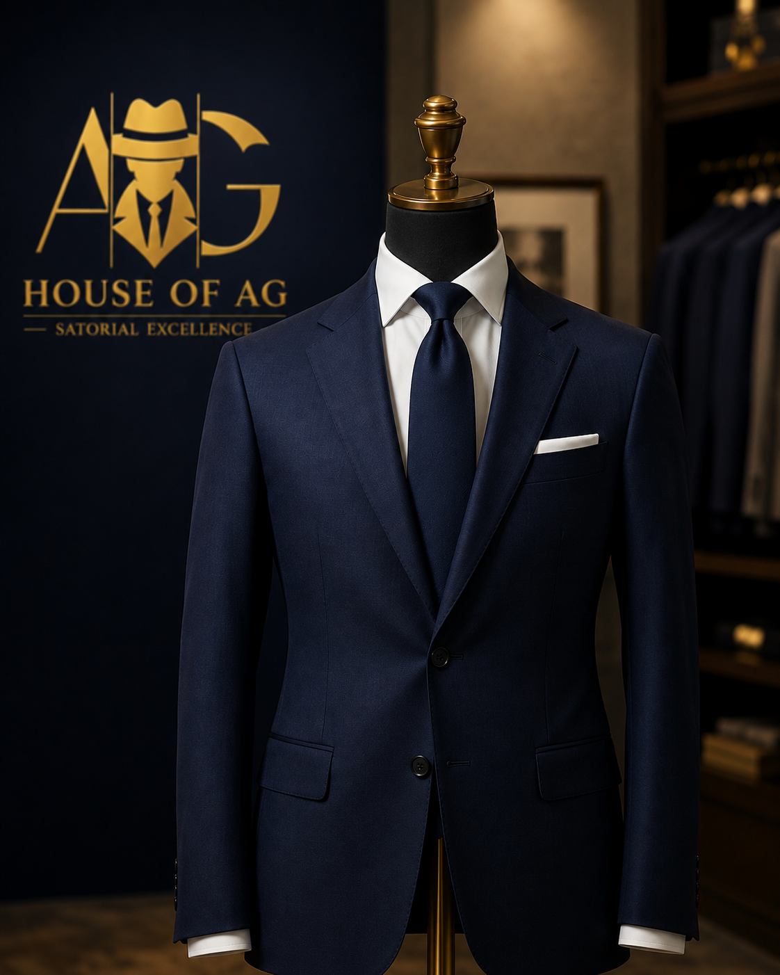 Navy Single-breasted Suit